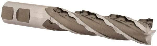 Weldon - 7/8" Diam, 3-1/2" LOC, 4 Flute High Speed Steel Roughing & Finishing Square End Mill - Uncoated, 5-3/4" OAL, 7/8" Shank Diam, Weldon Shank, 30° Helix, Centercutting, Regular Length - USA Tool & Supply