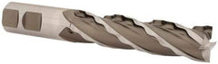 Weldon - 7/8" Diam, 3-1/2" LOC, 4 Flute High Speed Steel Roughing & Finishing Square End Mill - Uncoated, 5-3/4" OAL, 7/8" Shank Diam, Weldon Shank, 30° Helix, Centercutting, Regular Length - USA Tool & Supply