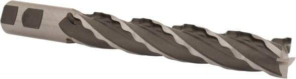 Weldon - 1" Diam, 6" LOC, 4 Flute High Speed Steel Roughing & Finishing Square End Mill - Uncoated, 8-1/2" OAL, 1" Shank Diam, Weldon Shank, 30° Helix, Centercutting, Regular Length - USA Tool & Supply