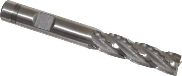 Weldon - 3/8" Diam, 1-3/8" LOC, 4 Flute Cobalt Roughing & Finishing Square End Mill - Uncoated, 3-1/8" OAL, 3/8" Shank Diam, Weldon Shank, 30° Helix, Non-Centercutting - USA Tool & Supply