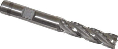 Weldon - 3/8" Diam, 1-3/8" LOC, 4 Flute Cobalt Roughing & Finishing Square End Mill - Uncoated, 3-1/8" OAL, 3/8" Shank Diam, Weldon Shank, 30° Helix, Non-Centercutting - USA Tool & Supply