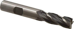 Weldon - 1/2" Diam, 1-1/4" LOC, 4 Flute Cobalt Roughing & Finishing Square End Mill - Uncoated, 3-1/4" OAL, 1/2" Shank Diam, Weldon Shank, 30° Helix, Non-Centercutting - USA Tool & Supply