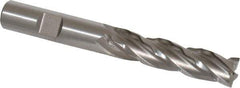 Weldon - 1/2" Diam, 2" LOC, 4 Flute Cobalt Roughing & Finishing Square End Mill - Uncoated, 4" OAL, 1/2" Shank Diam, Weldon Shank, 30° Helix, Non-Centercutting - USA Tool & Supply