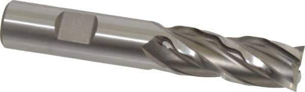 Weldon - 5/8" Diam, 1-5/8" LOC, 4 Flute Cobalt Roughing & Finishing Square End Mill - Uncoated, 3-3/4" OAL, 5/8" Shank Diam, Weldon Shank, 30° Helix, Non-Centercutting - USA Tool & Supply