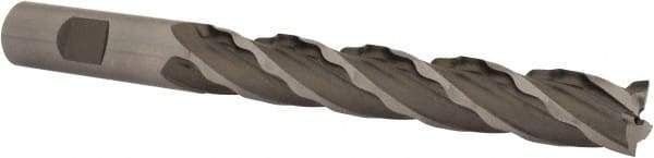 Weldon - 5/8" Diam, 4" LOC, 4 Flute Cobalt Roughing & Finishing Square End Mill - Uncoated, 6-1/8" OAL, 5/8" Shank Diam, Weldon Shank, 30° Helix, Non-Centercutting - USA Tool & Supply