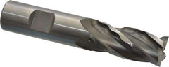 Weldon - 3/4" Diam, 1-5/8" LOC, 4 Flute Cobalt Roughing & Finishing Square End Mill - Uncoated, 3-7/8" OAL, 3/4" Shank Diam, Weldon Shank, 30° Helix, Non-Centercutting - USA Tool & Supply