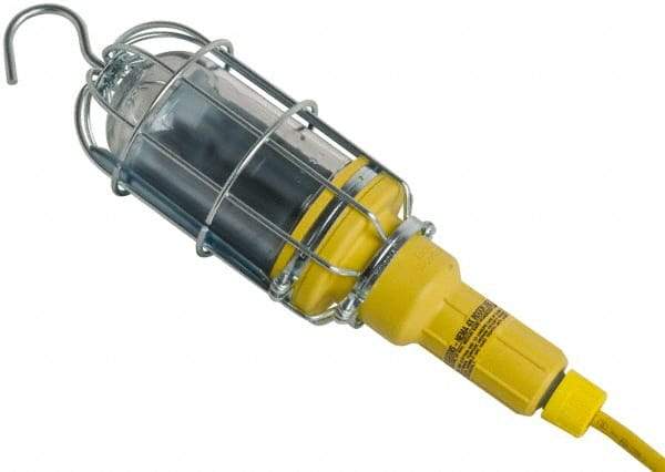 Woodhead Electrical - 120 VAC, 100 Watt, Electric, Incandescent Portable Handheld Work Light - 25' Cord, 1 Head, 1,000 Lumens, Zinc-Plated Steel, 120.65mm Wide x 457.2mm High - USA Tool & Supply
