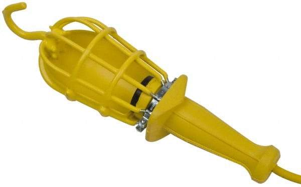 Woodhead Electrical - 240 Volt, 100 Watt, Electric, Incandescent Portable Handheld Work Light - 50' Cord, 1 Head, 1,000 Lumens, Zinc-Plated Steel, 101.6mm Wide x 374.65mm High - USA Tool & Supply