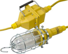 Woodhead Electrical - 120 VAC, 100 Watt, Electric, Incandescent Portable Handheld Work Light - 10' Cord, 1 Head, 1,000 Lumens, Zinc-Plated Steel, 120.65mm Wide x 457.2mm High - USA Tool & Supply