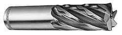 Weldon - 1-1/4" Diam, 2" LOC, 6 Flute Cobalt Roughing & Finishing Square End Mill - Uncoated, 4-1/2" OAL, 1-1/4" Shank Diam, Weldon Shank, 30° Helix, Non-Centercutting - USA Tool & Supply