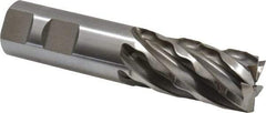 Weldon - 1" Diam, 2" LOC, 6 Flute Cobalt Roughing & Finishing Square End Mill - Uncoated, 4-1/2" OAL, 1" Shank Diam, Weldon Shank, 30° Helix, Non-Centercutting - USA Tool & Supply