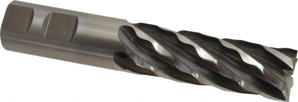 Weldon - 1" Diam, 3" LOC, 6 Flute Cobalt Roughing & Finishing Square End Mill - Uncoated, 5-1/2" OAL, 1" Shank Diam, Weldon Shank, 30° Helix, Non-Centercutting - USA Tool & Supply