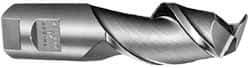 SGS - 8mm, 19mm LOC, 10mm Shank Diam, 69mm OAL, 2 Flute, Solid Carbide Square End Mill - Single End, Uncoated, Spiral Flute, 45° Helix, Centercutting, Right Hand Cut, Right Hand Flute, Series 44 - USA Tool & Supply