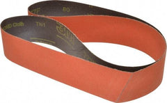 3M - 2-1/2" Wide x 60" OAL, 80 Grit, Ceramic Abrasive Belt - Ceramic, Medium, Coated, YF Weighted Cloth Backing, Wet/Dry, Series 777F - USA Tool & Supply