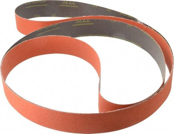 3M - 2" Wide x 132" OAL, 60 Grit, Ceramic Abrasive Belt - Ceramic, Medium, Coated, YF Weighted Cloth Backing, Wet/Dry, Series 777F - USA Tool & Supply