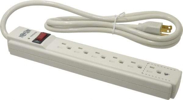 Tripp-Lite - 6 Outlets, 120 Volts, 15 Amps, 6' Cord, Power Outlet Strip - Free Hanging, Keyhole Mount, 5-15P NEMA Configuration, 10.8" Strip, UL1449 3rd Edition - USA Tool & Supply