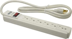 Tripp-Lite - 6 Outlets, 120 Volts, 15 Amps, 6' Cord, Power Outlet Strip - Free Hanging, Keyhole Mount, 5-15P NEMA Configuration, 10.8" Strip, UL1449 3rd Edition - USA Tool & Supply