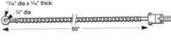 Thermo Electric - 0 to 750°F, T Surface, Thermocouple Probe - 4 Ft. Cable Length, Stripped Ends, 15 Sec Response Time - USA Tool & Supply