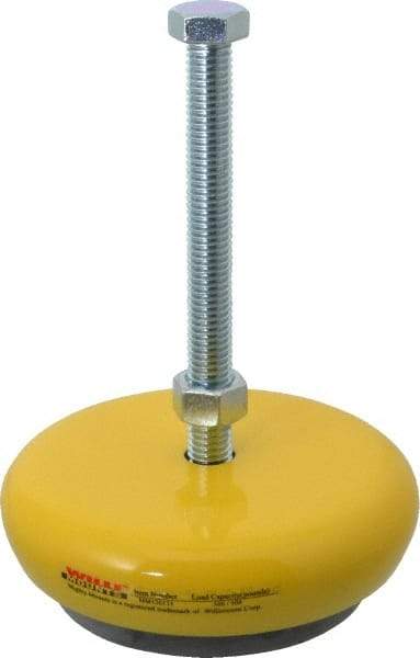 Gibraltar - 500 Lb Capacity, 1/2-13 Thread, Zinc Stud, Machine Socket Mount Leveling Mount - 127mm Stud Length, 127mm Base Diam, Elastomer Pad - USA Tool & Supply