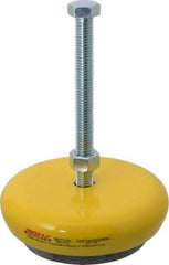 Gibraltar - 500 Lb Capacity, 1/2-13 Thread, Zinc Stud, Machine Socket Mount Leveling Mount - 127mm Stud Length, 127mm Base Diam, Elastomer Pad - USA Tool & Supply