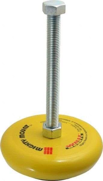 Gibraltar - 4,200 Lb Capacity, 3/4-10 Thread, Zinc Stud, Machine Socket Mount Leveling Mount - 203.2mm Stud Length, 152.4mm Base Diam, Elastomer Pad - USA Tool & Supply