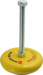 Gibraltar - 4,200 Lb Capacity, 3/4-10 Thread, Zinc Stud, Machine Socket Mount Leveling Mount - 203.2mm Stud Length, 152.4mm Base Diam, Elastomer Pad - USA Tool & Supply