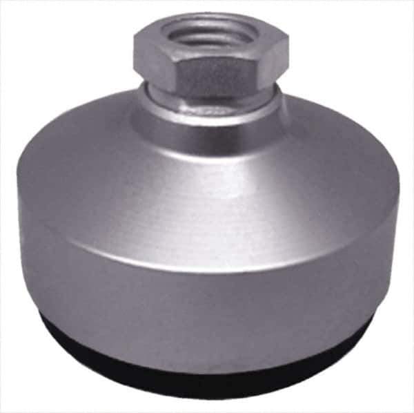Gibraltar - 2400 Lb Capacity, 1/2-13 Thread, 1-3/4" OAL, Stainless Steel Stud, Tapped Socket Mount Leveling Pad - 1-7/8" Base Diam, Stainless Steel Pad, 3/4" Hex - USA Tool & Supply