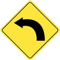 NMC - "Right Arrow", 24" Wide x 24" High, Aluminum Traffic Control Signs - 0.08" Thick, Black on Yellow, High Intensity Reflectivity, Diamond, Post Mount - USA Tool & Supply