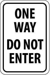 NMC - "Caution - Drive Slowly", 12" Wide x 18" High, Aluminum Traffic Control Signs - 0.08" Thick, Black on White, High Intensity Reflectivity, Rectangle, Post Mount - USA Tool & Supply