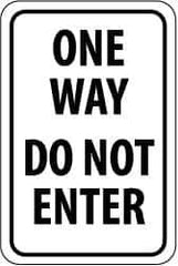 NMC - "Caution - Drive Slowly", 12" Wide x 18" High, Aluminum Traffic Control Signs - 0.08" Thick, Black on White, High Intensity Reflectivity, Rectangle, Post Mount - USA Tool & Supply