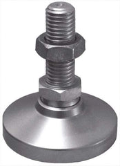 Gibraltar - 3/4-10 Bolt Thread, Studded Pivotal Stud Mount Leveling Pad & Mount - 7,400 Max Lb Capacity, 3" Base Diam - USA Tool & Supply