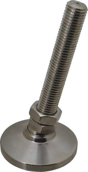 Gibraltar - 1-8 Bolt Thread, Studded Pivotal Stud Mount Leveling Pad & Mount - 22,000 Max Lb Capacity, 4" Base Diam - USA Tool & Supply