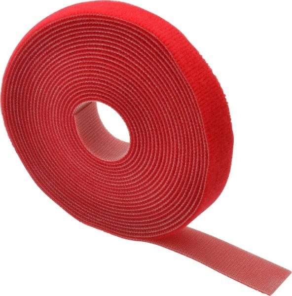 SpeedTech - 15' Long Red Nylon & Polyethylene Hook & Loop Strap - 50 Lb Tensile Strength - USA Tool & Supply