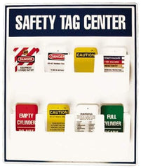 NMC - 1 Piece, Empty Polystyrene Tag Holder - 20 Inch Wide x 24 Inch High, White and White on Blue - USA Tool & Supply