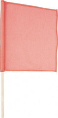 NMC - 18 Inch Wide x 18 Inch High Vinyl Mesh Warning Flag - 30 Inch Overall Height, 3/4 Inch Dowel Handle, Orange - USA Tool & Supply