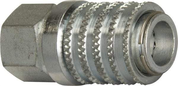 Enerpac - 1/4-18 NPT 18-8 Stainless Steel Hydraulic Hose Regular-Flow Female Coupler - 10,000 psi - USA Tool & Supply