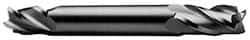 Hertel - 7/16", 7/8" LOC, 1/2" Shank Diam, 4" OAL, 4 Flute, Solid Carbide Square End Mill - Double End, Uncoated, 30° Helix, Centercutting - USA Tool & Supply