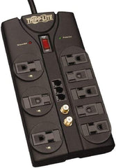 Tripp-Lite - 8 Outlets, 120 VAC15 Amps, 8' Cord, Power Outlet Strip - Floor, Keyhole Mount, 5-15 NEMA Configuration, 1.51" Strip - USA Tool & Supply