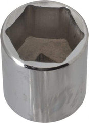 Proto - 1/2" Drive, Standard Hand Socket - 6 Points, 1-3/4" OAL, Alloy Steel, Chrome Finish - USA Tool & Supply