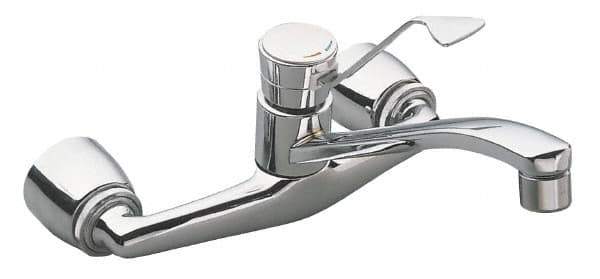 Moen - Wall Mount, Kitchen Faucet with Spray - One Handle, Lever Handle, Standard Spout - USA Tool & Supply