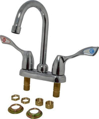 Moen - Deck Plate Mount, Bar and Hospitality Faucet without Spray - Two Handle, Wrist Blade Handle, Gooseneck Spout - USA Tool & Supply