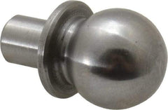 Jergens - 1/2" Ball Diam, 1/4" Shank Diam, Steel Construction Tooling Ball - 5/8" Ball Center to Shank Bottom, 5/16" Ball Center to Shoulder Bottom, with Shoulder - USA Tool & Supply