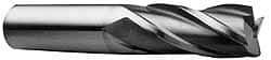 Hertel - 1-1/4", 3" LOC, 1-1/4" Shank Diam, 5-1/2" OAL, 4 Flute, High Speed Steel Square End Mill - Single End, Uncoated, Spiral Flute, 30° Helix, Centercutting, Right Hand Cut, Right Hand Flute - USA Tool & Supply