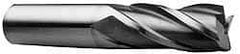 Hertel - 1-1/4", 3" LOC, 1-1/4" Shank Diam, 5-1/2" OAL, 4 Flute, High Speed Steel Square End Mill - Single End, Uncoated, Spiral Flute, 30° Helix, Centercutting, Right Hand Cut, Right Hand Flute - USA Tool & Supply