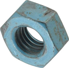 Value Collection - M10x1.50 Metric Coarse Steel Right Hand Hex Nut - 17mm Across Flats, 8mm High, Metric Blue Finish - USA Tool & Supply