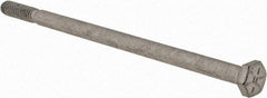 Armor Coat - 1/4-20 UNC, 5" Length Under Head Hex Head Cap Screw - Partially Threaded, Grade 8 Steel, 7/16" Hex - USA Tool & Supply
