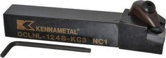 Kennametal - DCLN, Left Hand Cut, 5° Lead Angle, 3/4" Shank Height x 3/4" Shank Width, Negative Rake Indexable Turning Toolholder - 4-1/2" OAL, CN..43. Insert Compatibility, Series Kenclamp - USA Tool & Supply