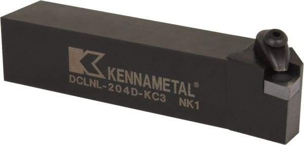 Kennametal - DCLN, Left Hand Cut, 5° Lead Angle, 1-1/4" Shank Height x 1-1/4" Shank Width, Negative Rake Indexable Turning Toolholder - 6" OAL, CN..43. Insert Compatibility, Series Kenclamp - USA Tool & Supply
