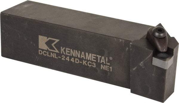 Kennametal - DCLN, Left Hand Cut, 5° Lead Angle, 1-1/2" Shank Height x 1-1/2" Shank Width, Negative Rake Indexable Turning Toolholder - 6" OAL, CN..43. Insert Compatibility, Series Kenclamp - USA Tool & Supply