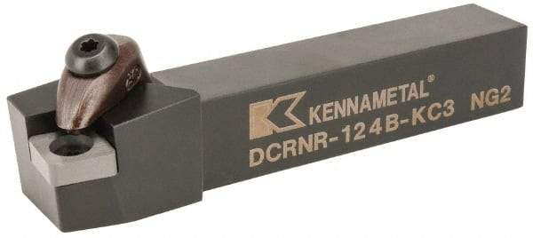 Kennametal - DCRN, Right Hand Cut, 15° Lead Angle, 3/4" Shank Height x 3/4" Shank Width, Negative Rake Indexable Turning Toolholder - 4-1/2" OAL, CN..43. Insert Compatibility, Series Kenclamp - USA Tool & Supply
